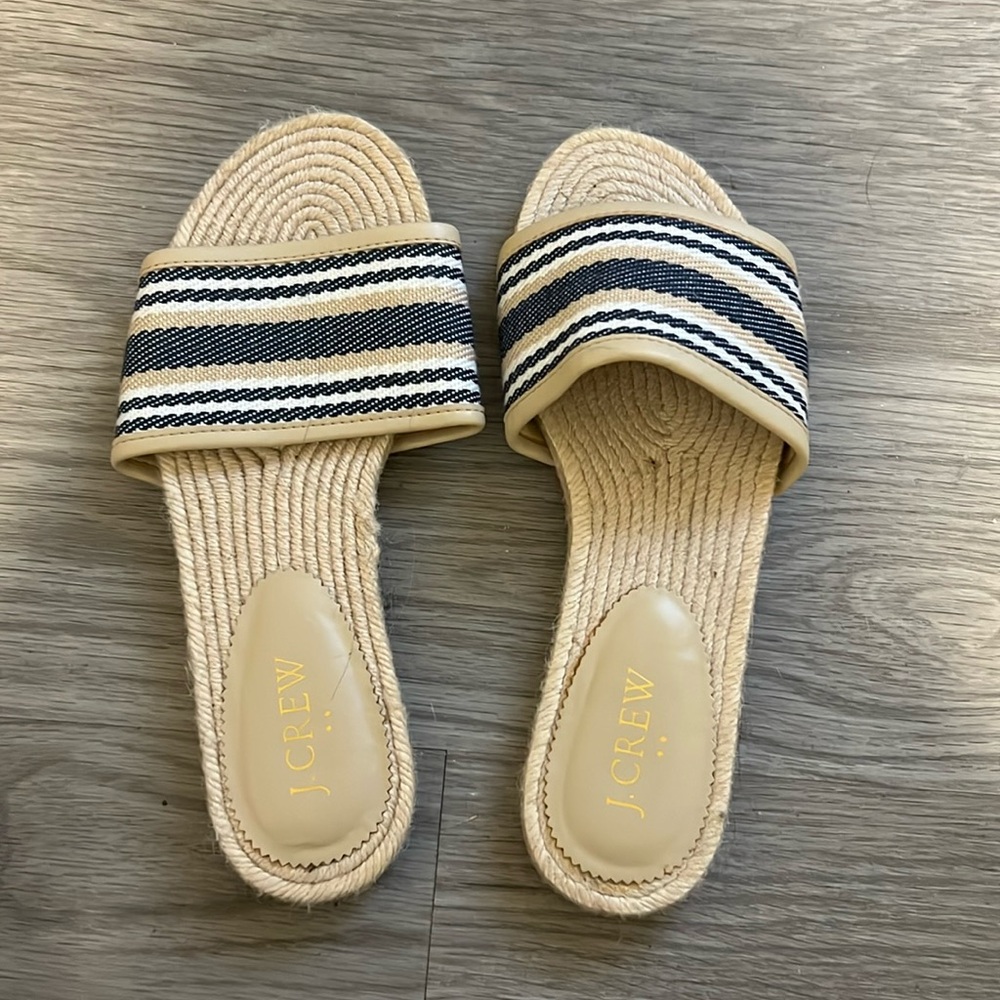J.Crew rattan slides size 6